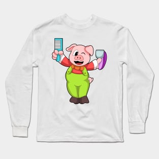 Pig with Comb & Razor Long Sleeve T-Shirt